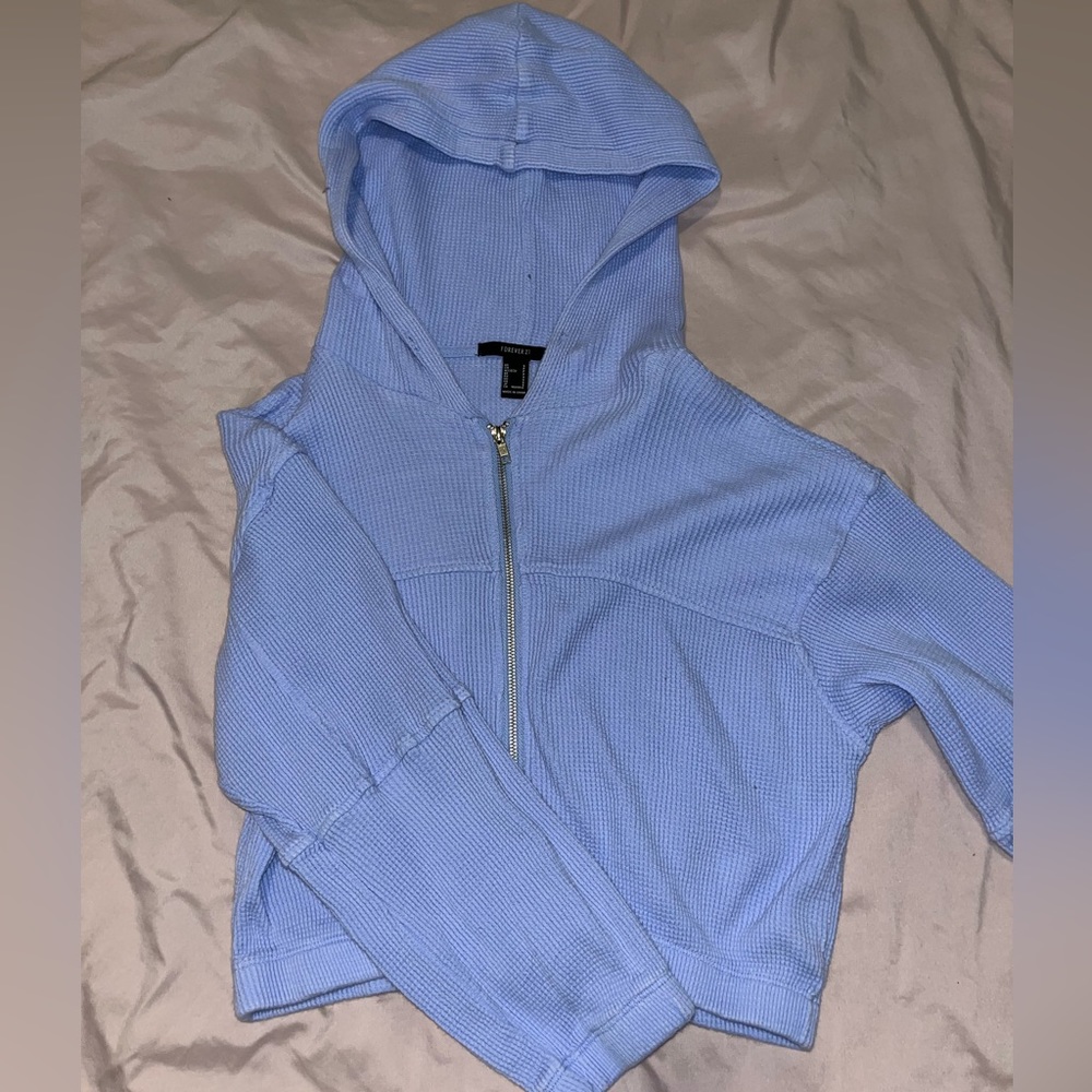 Purple forever 21 cropped hoodie size small